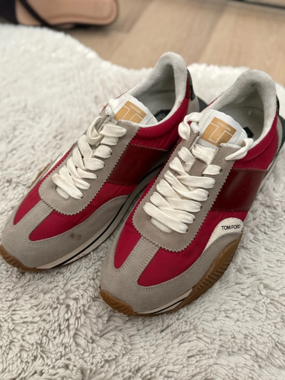Tom Ford Red and Gray Men's Sneakers - Picture 2 of 4